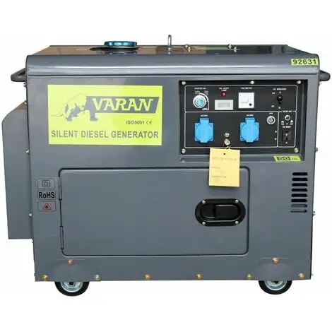 Varan Motors - 92631 Groupe électrogène Diesel SILENCIEUX 5.5 KW 230V + 12V - Gris 5 Varan Motors - 92631 Groupe électrogène Diesel SILENCIEUX 5.5 KW 230V + 12V - Gris – Image 3