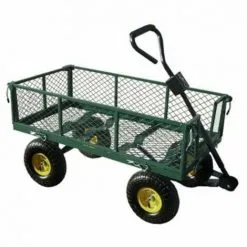 Varan Motors - TC1840A Chariot De Jardin, Remorque à Main, Avec Bâche, Cotés Amovibles, Max 350Kg - Vert -Varan Motors Magasin 138771 3