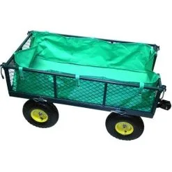 Varan Motors - TC1840A Chariot De Jardin, Remorque à Main, Avec Bâche, Cotés Amovibles, Max 350Kg - Vert -Varan Motors Magasin 138771 5