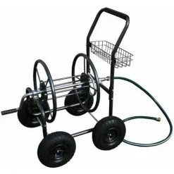 Varan Motors - TC471 Dévidoir, Chariot Enrouleur De Tuyau D'arrosage, Max 90mètres - Noir