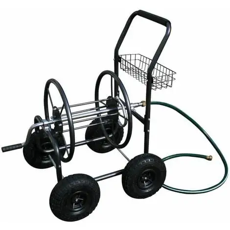 Varan Motors - TC471 Dévidoir, Chariot Enrouleur De Tuyau D'arrosage, Max 90mètres - Noir 3 Varan Motors - TC471 Dévidoir, Chariot Enrouleur De Tuyau D'arrosage, Max 90mètres - Noir