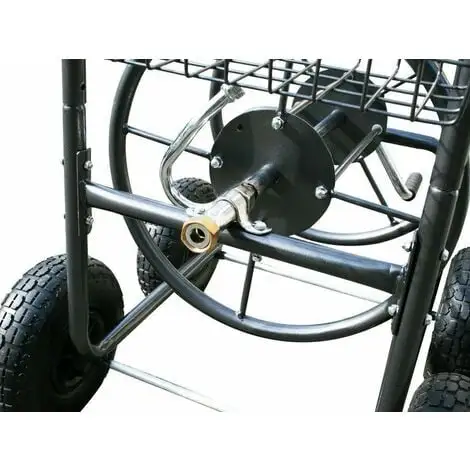 Varan Motors - TC471 Dévidoir, Chariot Enrouleur De Tuyau D'arrosage, Max 90mètres - Noir 7 Varan Motors - TC471 Dévidoir, Chariot Enrouleur De Tuyau D'arrosage, Max 90mètres - Noir – Image 5