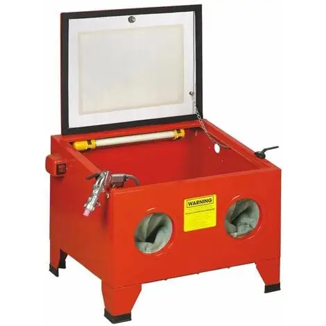 Varan Motors - NESB-09 Cabine De Sablage - Microbilleuse - Sableuse à Manchons 90 Litres Avec Accessoires - Rouge 3 Varan Motors - NESB-09 Cabine De Sablage - Microbilleuse - Sableuse à Manchons 90 Litres Avec Accessoires - Rouge