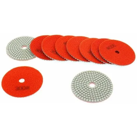 Varan Motors - NEWGP-01-3 10pcs Pads Diamant 100mm Grain 300 Pour Polissage à L'eau, Polisseuse à L'eau - Rouge 3 Varan Motors - NEWGP-01-3 10pcs Pads Diamant 100mm Grain 300 Pour Polissage à L'eau, Polisseuse à L'eau - Rouge