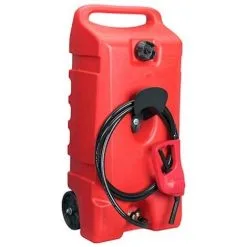 Varan Motors - NEDLP-34 Jerrycan Sur Roues, Réservoir à Carburant 53 Litres Avec Pistolet De Distribution Essence Diesel Kérosène, Distributeur Nomade - Rouge