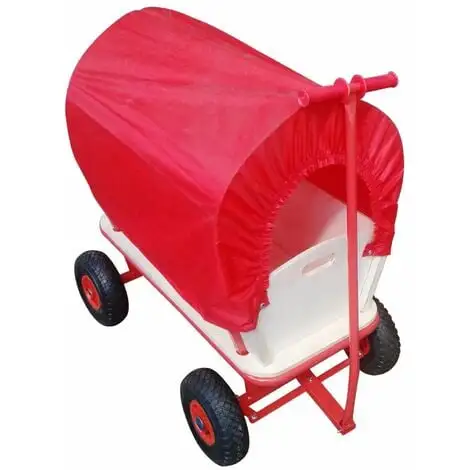 Varan Motors - TC1812M Chariot Wagon Pour Enfant, Chariot De Transport En Bois Avec Bâche, Charge 180Kg Max. - Rouge 3 Varan Motors - TC1812M Chariot Wagon Pour Enfant, Chariot De Transport En Bois Avec Bâche, Charge 180Kg Max. - Rouge
