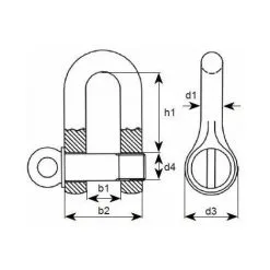 Varan Motors - PN037 Manille De Levage Droite Axe à Visser 1/2'' - 1,4Tonne - Gris -Varan Motors Magasin 370932 2