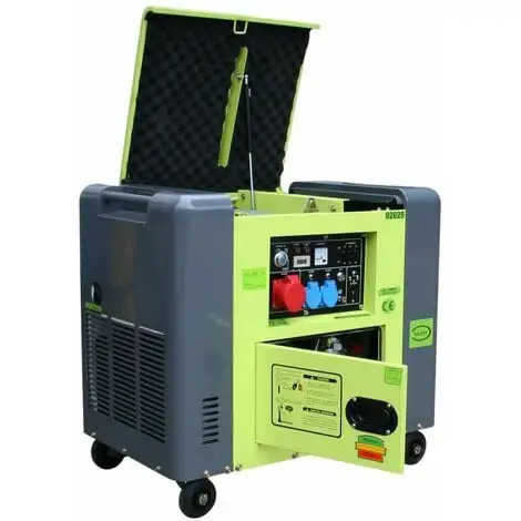 Varan Motors - 92625 Générateur électrique Diesel Insonorisé Type Panda Groupe électrogène 400V+230V 6.25kVa - Vert