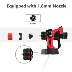 Varan Motors - CP32380 PIstolet à Peinture Sans Fil 800ml Pulvérisateur Avec Batterie 20v 2Ah Et Chargeur - Rouge 9 Varan Motors - CP32380 PIstolet à Peinture Sans Fil 800ml Pulvérisateur Avec Batterie 20v 2Ah Et Chargeur - Rouge -Varan Motors Magasin 44830848 3